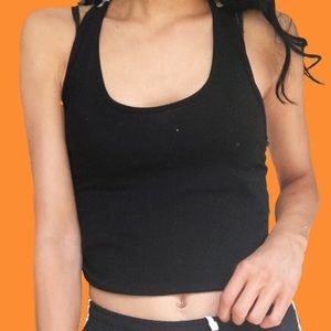 urban outfitters b&w lace back racerback tank